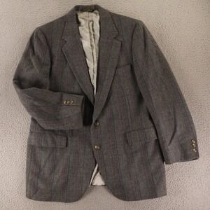VTG Tweed Jacket 42R M Gray Multicolor Striped 100% Wool Blazer Sport Coat